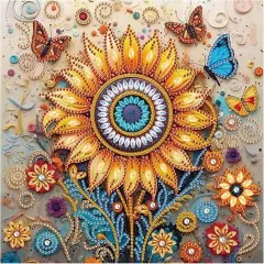 5D Special Shape Diamond Art Kits for Beginners, Sunflower Diamond Painting Kits for Adults, Crystal Rhinestones Diamond Painting for Home Wall Decoration Gift, 12&times;12inch