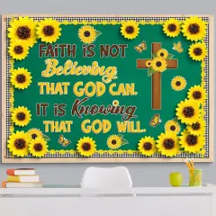 Christian Bulletin Board Decoration Set 3D Sunflower Classroom Decorations