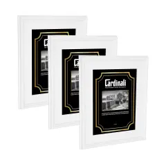 Cardinali Plein Air, White 11x14" Picture Frame with Acrylic Glazing & Cardboard Backing, for Photography or Canvas Frame, 3 Wide Moulding, 1/2 Rabbet Depth, D-Ring Hangers Included