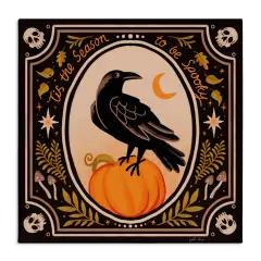 Stupell Industries Spooky Season Black Crow Canvas, design by Janelle Penner