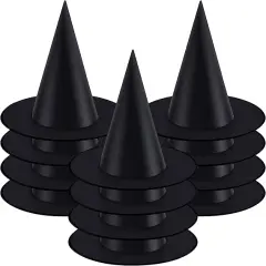 12 Pieces Halloween Black Witch Hat