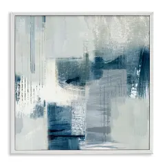 Stupell Industries Faded Abstraction with Blues Framed Giclee By Susan Jill