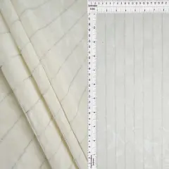 1 Yard Polyester Elastane Velvet 250 GSM Glitter Stripe Fabric Soft 59" Width IVORY