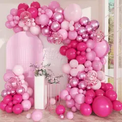 168 Pcs Hot Pink Balloon Garland (Pink)