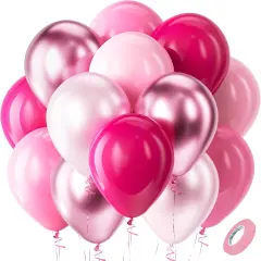 Pink Balloons Set,60pcs 12 inch Metallic Pearl Pink(Multiple Pink)