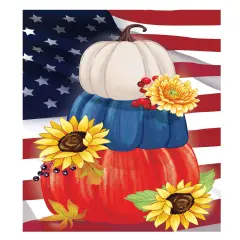 American Pumpkin Stack 2 Sided Flag
