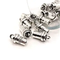 Silver Coffee Cup 3D Charms, 15x8mm