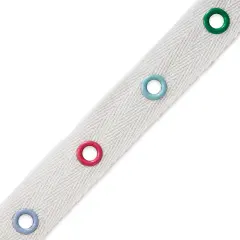 5 Yards of Othello Cotton tape with Multi Colors eyelets | 5 yard cut