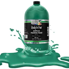 Pouring Masters Aqua Metallic Pearl Ready to Pour Acrylic Pouring Paint - Premium 64-Ounce Pre-Mixed Fluid Acrylic Paint - Fluid Art Supplies for Canvas, Wood, Paper, Tile & Rocks
