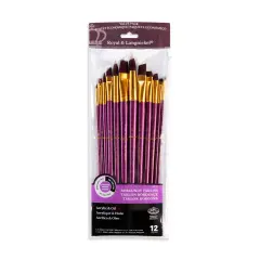 RSET-9315 | 12pc Burgundy Taklon Long Handle Variety Brush Set