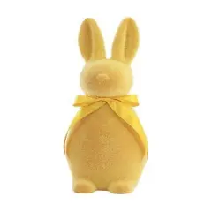 16" Flocked Button Nose Bunny (WH0139) Gold Yellow