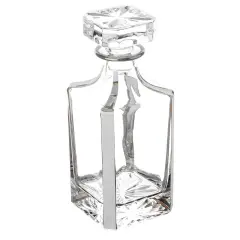 Pristine Crystal Decanter with 6 Cups Set Gold