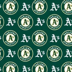 Licensed MLB Oakland Athletics Green Cotton 6648-B Fabric by the Yard