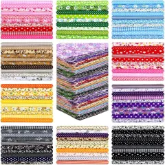 100 Pcs 8 x 8 Inch Cotton Fabric Squares Multicolor Precut Quilting Fabric