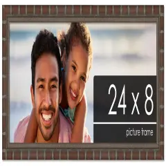 24x8 Modern Bamboo Picture Frame with UV-Resistant Acrylic & Acid Free Backing, Available in5 Finishes - Gold, Silver, Brown, Black, and Natural