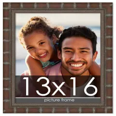 13x16 Modern Bamboo Picture Frame with UV-Resistant Acrylic & Acid Free Backing, Available in5 Finishes - Gold, Silver, Brown, Black, and Natural