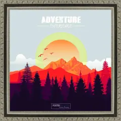 Square Sculpted Silver Picture Frame - UV Acrylic, Foam Board Backing, Hanging Hardware