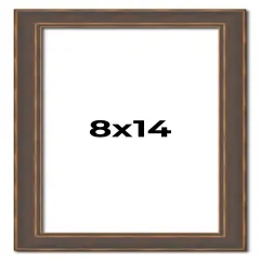 Photo Size Elegant Brown Picture Frame - UV Acrylic, Foam Board Backing, Hanging Hardware