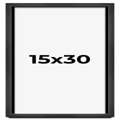 Panoramic Shadow Box 3/4" Depth Grey Picture Frame - UV Acrylic, Backing, Hanging Hardware