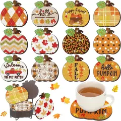 Pumpkin Diamond Painting Coasters Kit for Adult Beginners DIY