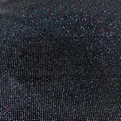 1 Yard Multi Color Glitter Velvet Stretch Polyester Spandex Fabric for Dancewear Costumes 60" Width Black Blue silver