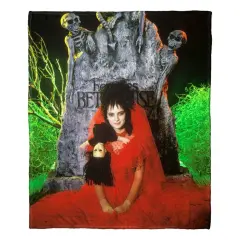 Warner Brothers Beetlejuice Silk Touch Throw Blanket Here Lies