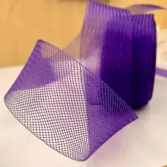 1 Yard Nylon Horsehair Trim 2" Wide Stiff Crinoline Braid for Costumes & Formal Wear Purple