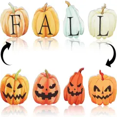 4 Pcs Fall Pumpkin Decor Double Side Halloween Decorations