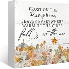 Fall Decor for Table Wood Box Sign