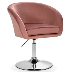 Costway Modern Velvet Chair Height Adjustable Bar Stool Swivel Makeup Seat