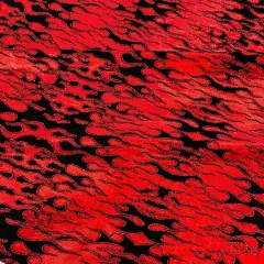 1 Yard Hot Rod Tricot Holographic Spandex Fabric Black Flocking Flames Red Glitter 4 Way Stretch 58-60 inches width