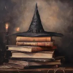 Halloween Witch Hat Book Diamond Painting Kits for Adults,11.8x15.7 Inch