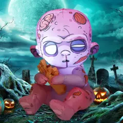 GOOSH 3 FT Halloween Inflatables Zombie Baby Outdoor Decorations Blow Up Yard with Built-in LEDs