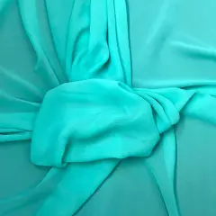 1 Yard Aqua Chiffon Fabric Lightweight Sheer Polyester Material for Draping, Costumes, 59/60 Inches Wide