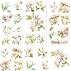 3 Sheet Floral Furniture Transfers 6"x12" Rub on Vintage Flower