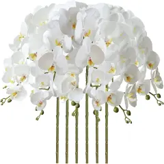 32" Faux Phalaenopsis Orchid Stems &ndash; Set of 6 Realistic Artificial Flowers for Vases, Weddings & Home Styling