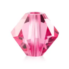 Preciosa 6mm Czech Crystals Bicone Rondelle Beads, 36pcs Rose