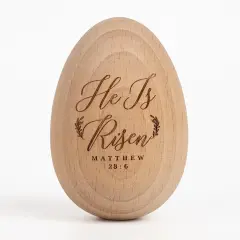 Easter Egg Decor, Wooden Decorations For Home, Tier Tray, Centerpiece Table Top, Easter Gifts Religious For Adult, Church, Christian Basket Stuffers, Egg Fillers For Toddlers, Kids (He Is Risen)