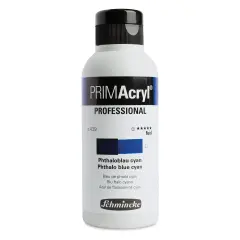 Schmincke Primacryl Professional Fluid Acrylic - Phthalo Blue Cyan, 250 ml bottle