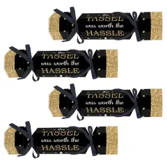 Big Dot of Happiness Gold Graduation DIY Cracker Boxes - No Snap Party Table Favors - Set of 12