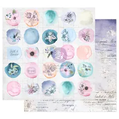Watercolor Floral Collection 12x12 Sheet - Watercolor Drops - 10 sheet w foil details paper