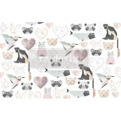 Decoupage Decor Tissue Paper - Origami Love - 1 sheet, 19"x30"