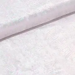 1 Yard Anaconda Foil Printed Stretch Velvet Fabric 58/60" Width White