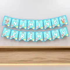 Baby Naming Ceremony Banner Baby Shower Decoration - Sign for Backdrop Decor Party Supplies Event Decorations Favors Naming Ceremony for Girls Boys