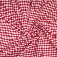 1 Yard Red 1/8&Prime; Gingham Checkered Poly Cotton Fabric Classic Sewing And Crafts Non-Stretch 58/59 Inch Wide