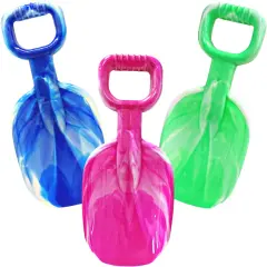 4E's Novelty 3 Pcs Beach Shovel Large 15 Inch Sand Shovel for Kids Heavy Duty Plastic - Great for Beach Toys for Kids 3-10, Sand Toys for Toddlers, Outdoor Summer Sandbox Toys