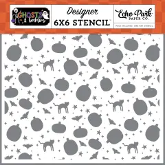 Ghosts And Goblins Stencil 6"X6"-Pumpkins Cats And Bats