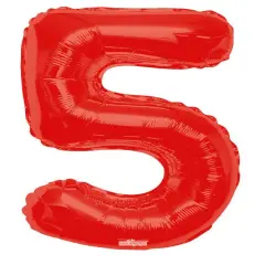 34" Numeral 5 Balloon - Red, 1ct