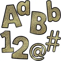 219 Piece 4 Inch Gold Glitter Bulletin Board Letters for Classroom