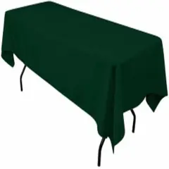 Rectangular Hunter Green Polyester Tablecloth 60&times;144 Inch Timeless D&eacute;cor for Weddings, Parties & Banquets